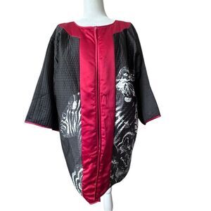 Very Vollbracht Open Front Kimono Sleeve Reversible Wild Side Jacket Zebra